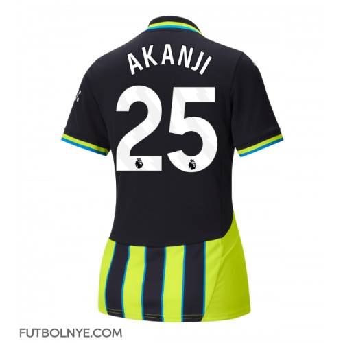 Camiseta Manchester City Manuel Akanji #25 Visitante Equipación para mujer 2024-25 manga corta